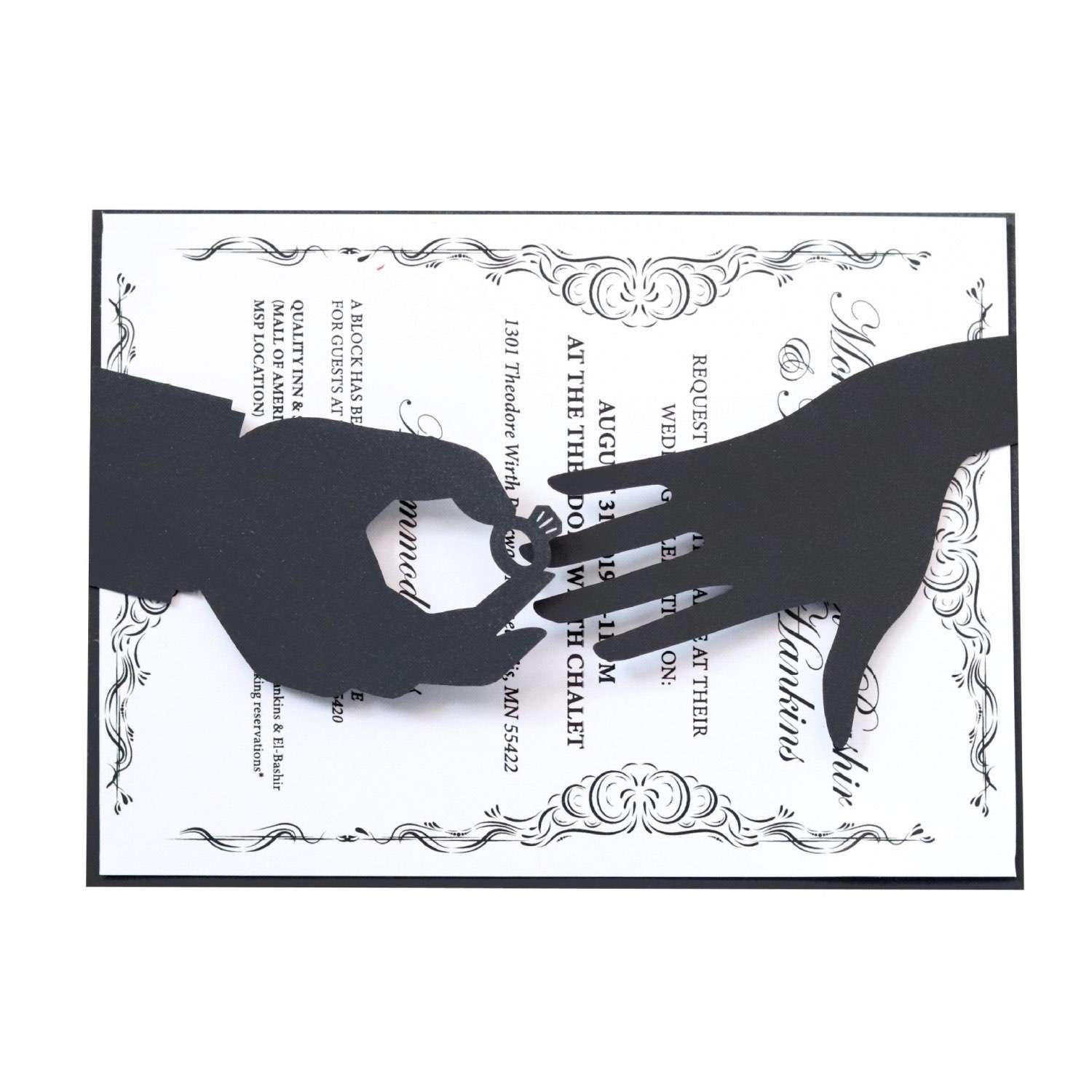 Marriage Invitation Card Laser Cut Diamond Ring Invitation Wedding Invitation Card